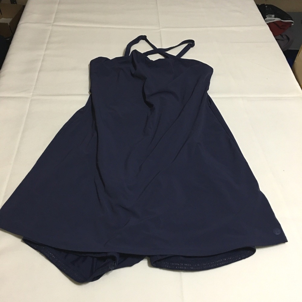 Rhoback Women's Demi Active Dress Size Large Built in Shorts Navy Blue